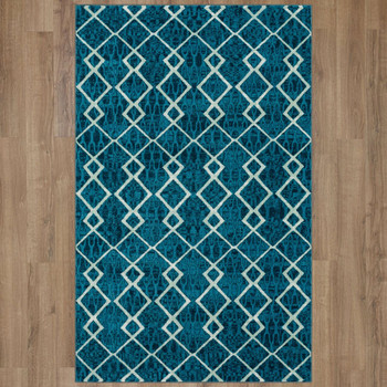 Prismatic Blue Machine Tufted Polyester Area Rugs - Z0503
