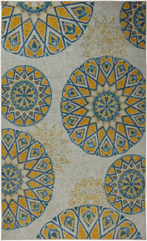 Prismatic Yellow Machine Tufted Polyester Area Rugs - Z0507
