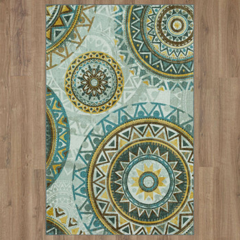 Prismatic Blue Machine Tufted Polyester Area Rugs - Z0518