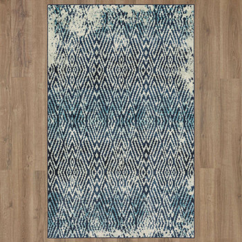 Prismatic Navy Machine Tufted Polyester Area Rugs - Z0534