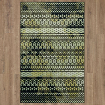 Prismatic Black Machine Tufted Polyester Area Rugs - Z0535