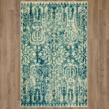 Prismatic Blue Machine Tufted Polyester Area Rugs - Z0541