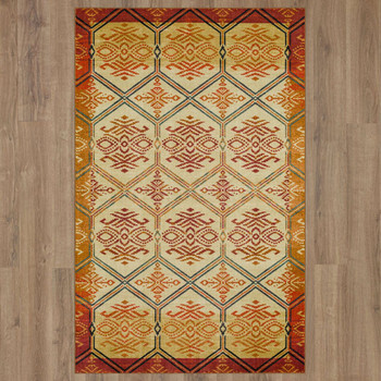 Prismatic Red Machine Tufted Polyester Area Rugs - Z0549