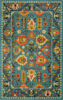 Prismatic Blue Machine Tufted Polyester Area Rugs - Z0566