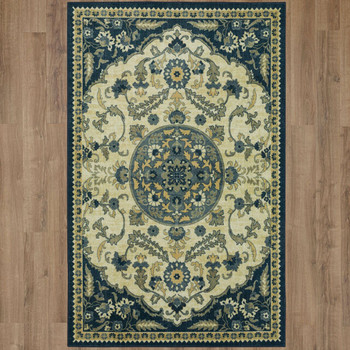 Prismatic Navy Machine Tufted Polyester Area Rugs - Z0571