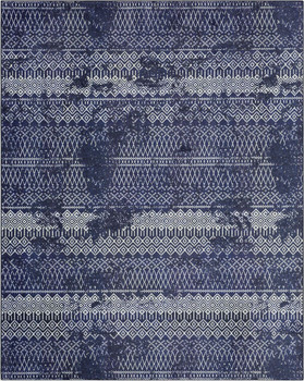 Prismatic Navy Machine Tufted Polyester Area Rugs - Z0577