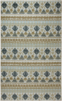 Prismatic Beige Machine Tufted Polyester Area Rugs - Z0626