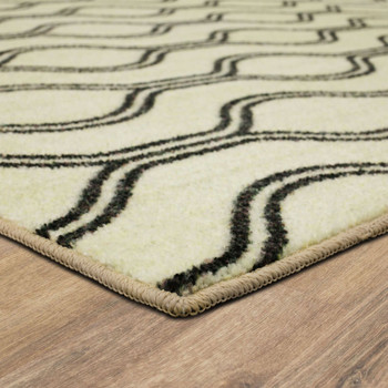 Prismatic Cream Machine Tufted Polyester Area Rugs - Z0628