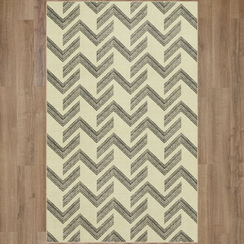 Prismatic Cream Machine Tufted Polyester Area Rugs - Z0640