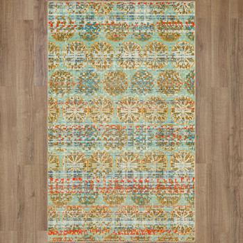 Prismatic Light Blue Machine Tufted Polyester Area Rugs - Z0643