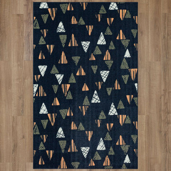 Prismatic Navy Machine Tufted Polyester Area Rugs - Z0645