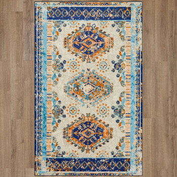 Prismatic Blue Machine Tufted Polyester Area Rugs - Z1044