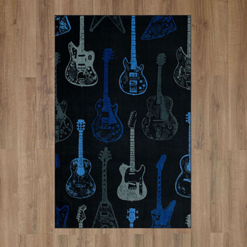 Prismatic Blue Machine Tufted Polyester Area Rugs - Z1077