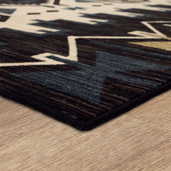 Latitudes Black Machine Tufted Polyester Area Rugs - ZC018