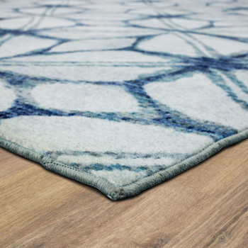 Latitudes Blue Machine Tufted Polyester Area Rugs - ZC021