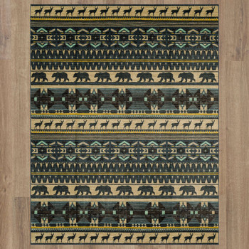 Latitudes Navy Machine Tufted Polyester Area Rugs - ZC028