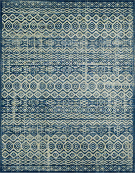 Latitudes Blue Machine Tufted Polyester Area Rugs - ZC029