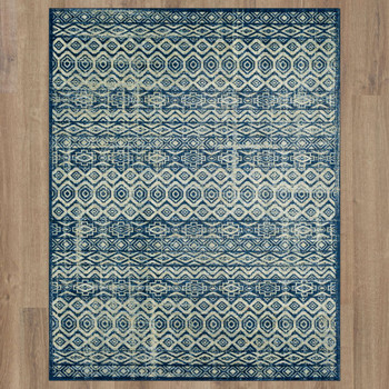 Latitudes Blue Machine Tufted Polyester Area Rugs - ZC029