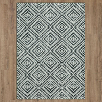 Carousel Black Machine Tufted Polyester Area Rugs - ZL024