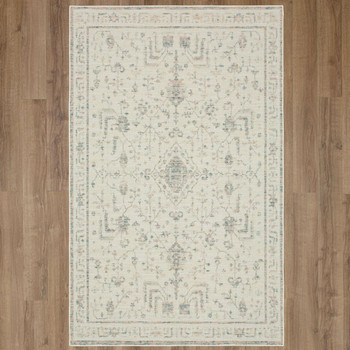 Carousel Cream Machine Tufted Polyester Area Rugs - ZL057