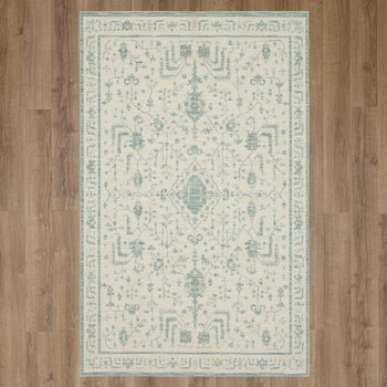 Carousel Light Blue Machine Tufted Polyester Area Rugs