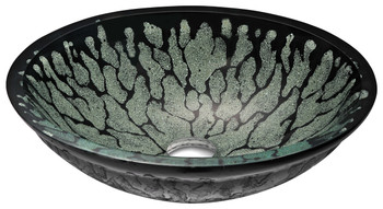 ANZZI Patuvendi Series Deco-glass Vessel Sink In Lustrous Black - LS-AZ8098