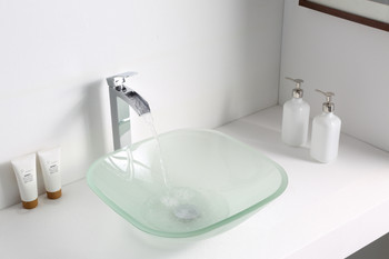 ANZZI Victor Series Deco-glass Vessel Sink In Lustrous Frosted Finish - LS-AZ8125