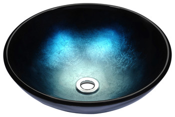 ANZZI Tara Series Deco-glass Vessel Sink In Deep Sea - LS-AZ8185