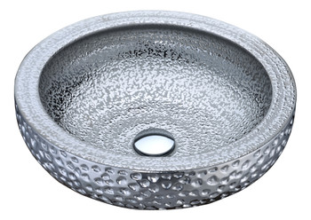 ANZZI Levi Series Vessel Sink In Speckled Silver - LS-AZ8200