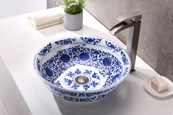 ANZZI Satui Series Vessel Sink In Décor White - LS-AZ8205