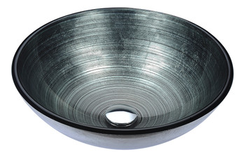 ANZZI Gardena Series Deco-glass Vessel Sink In Brushed Silver - S262-dark
