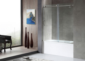 ANZZI Raymore Series 60 In. X 62 In. Frameless Sliding Tub Door In Polished Chrome - SD-AZ8080-01CH
