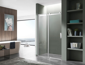 ANZZI Rhodes Series 60 In. X 76 In. Frameless Sliding Shower Door With Handle In Chrome - SD-FRLS05702CH