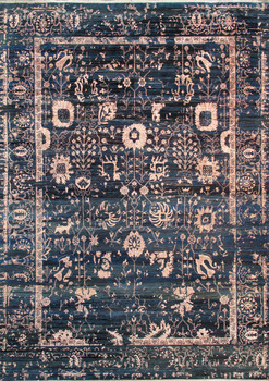 Pasargad Home VASE-7024 Transitional Blue Area Rug - 10' 0" X 14' 0" Rectangular
