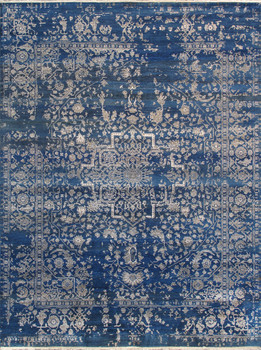 Pasargad Home PDC-757 Transitional Blue Area Rug - 9' 0" X 11'10" Rectangular