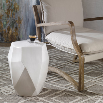 Uttermost Maquette White Garden Stool