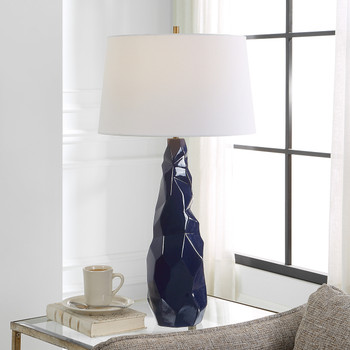 Uttermost Kavos Geometric Blue Table Lamp