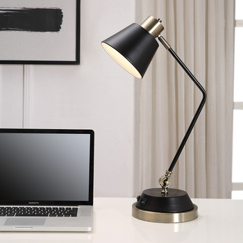 StudioLX Desk Lamp Antique Brass And Black Finish