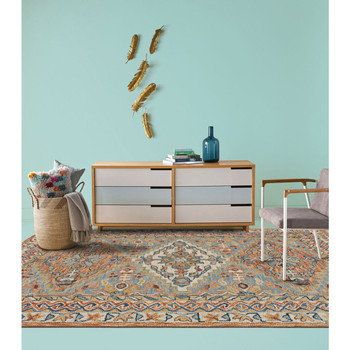 Capel Shakta-Kazak Slate Terra 2557_445 Hand Tufted Rugs - 7' 9" X 10' 0" Rectangle