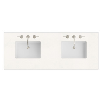 60" Double Top, 3 CM White Zeus Silestone w/ Sink