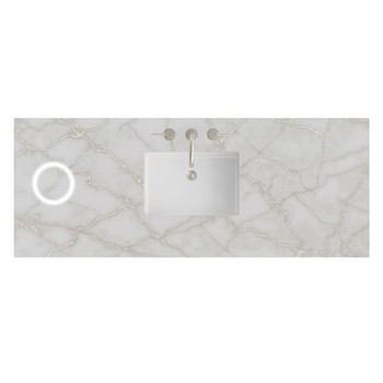 60" Single Top, 3 CM Victorian Silver Silestone w/ Sink & FreePower Wireless Charger