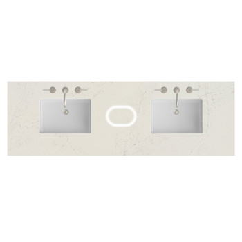 72" Double Top, 3CM Siberian Silestone w/ Sink & FreePower Wireless Charger