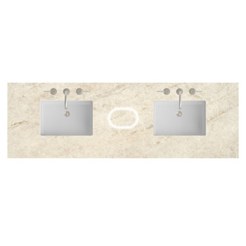 72" Double Top, 3CM Tajnar Eclos w/ Sink & FreePower Wireless Charger