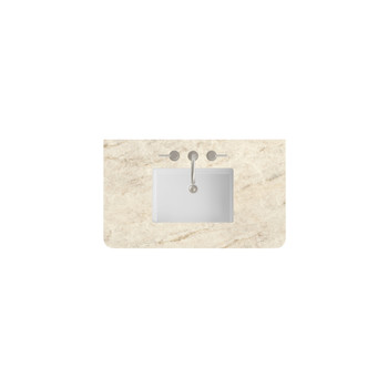 36" Single Radius Cut Top, Widespread 3CM Tajnar Eclos w/ Sink