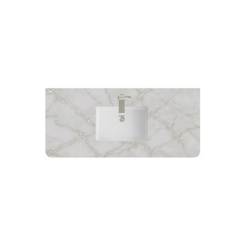 48" Single Radius Cut Top, 3 CM Victorian Silver Silestone w/ Sink
