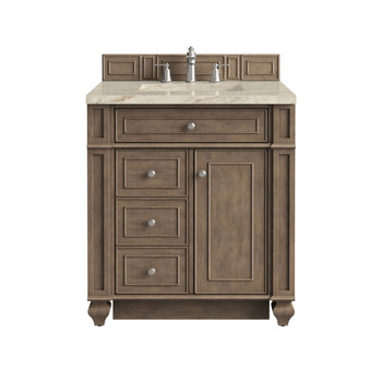 Bristol 30" Single Vanity, Whitewashed Walnut, w/ 3 CM Tajnar Eclos Top