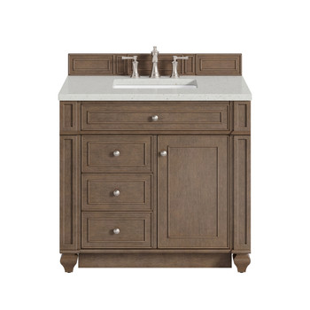 Bristol 36" Single Vanity, Whitewashed Walnut w/ 3 CM Lime Delight Silestone Top