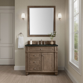 Bristol 36" Single Vanity, Whitewashed Walnut, w/ 3 CM Phantome Eclos Top