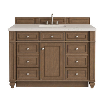 Bristol 48" Single Vanity, Saddle Brown, w/ 3 CM Siberian Silestone Top