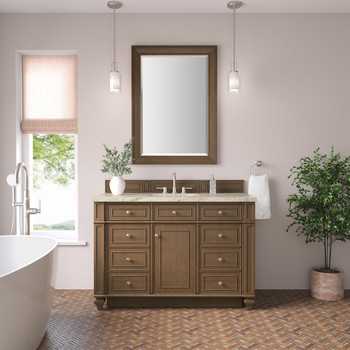 Bristol 48" Single Vanity, Saddle Brown, w/ 3 CM Tajnar Eclos Top